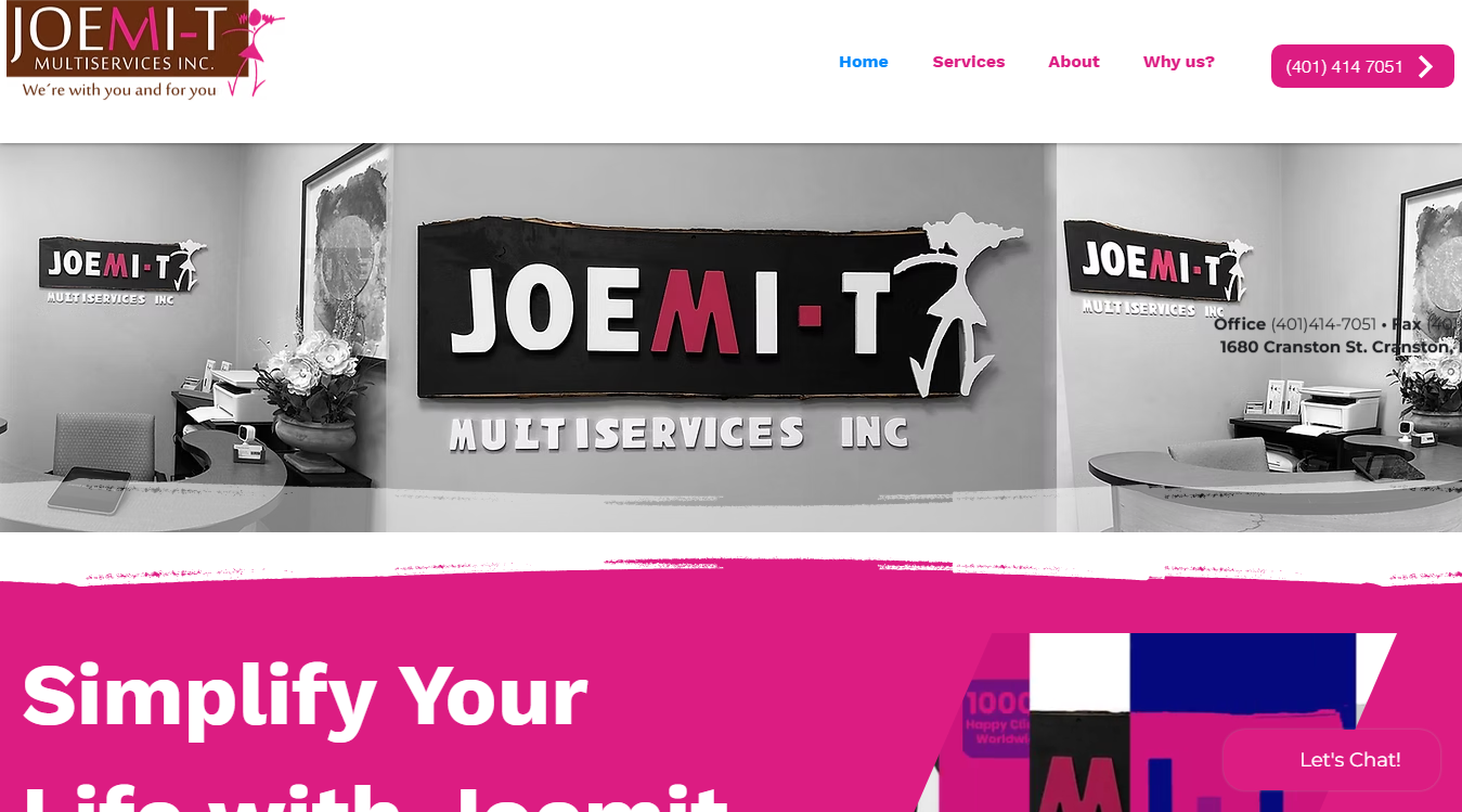 Website screenshot for JOEMI-T MULTISERVICES