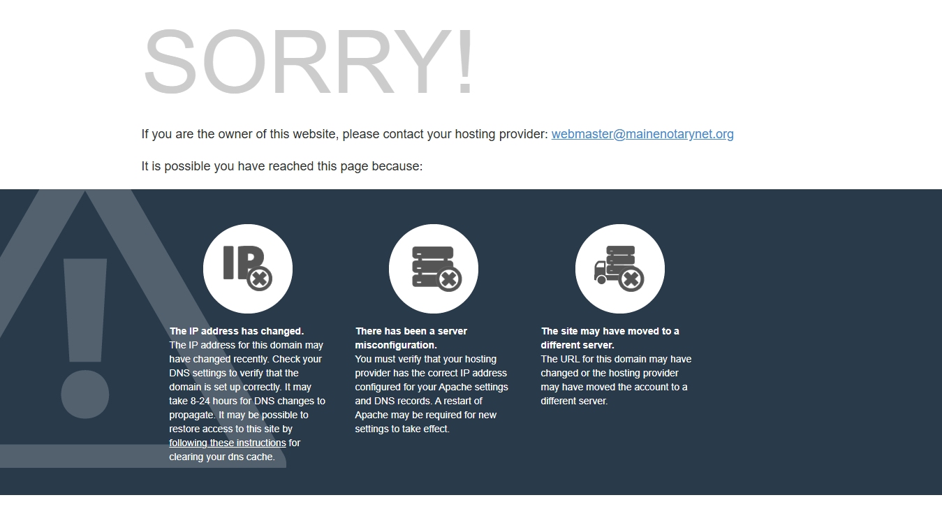 Website screenshot for Maine Notary Net