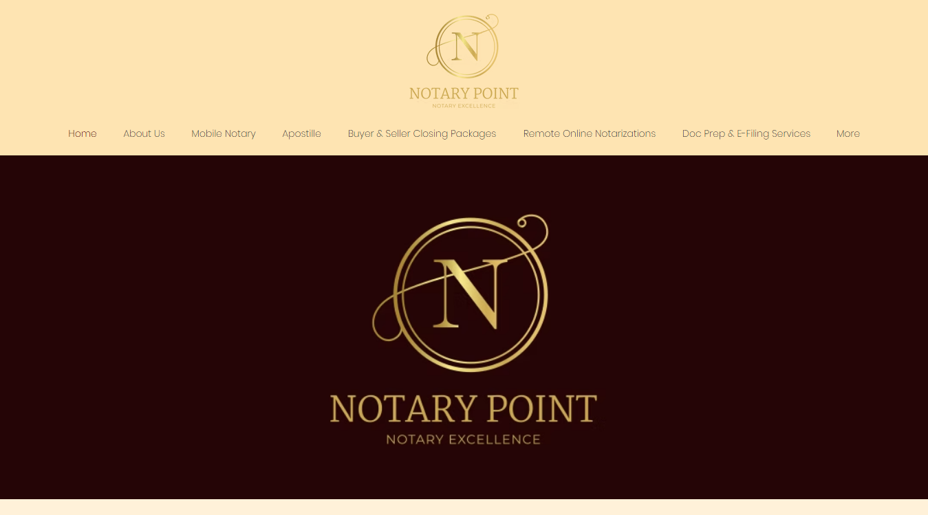 Website screenshot for Notary Point LLC