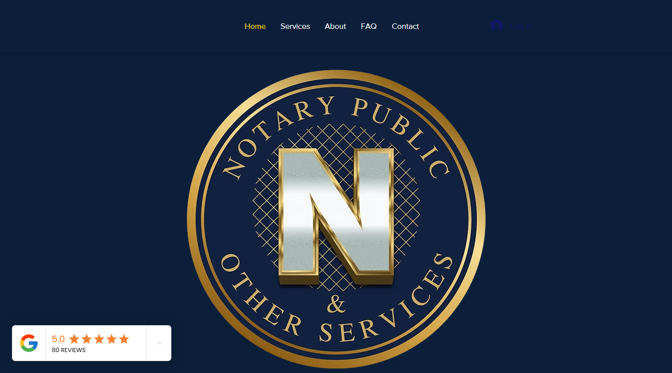 Website screenshot for Notary Public & Other Services LLC