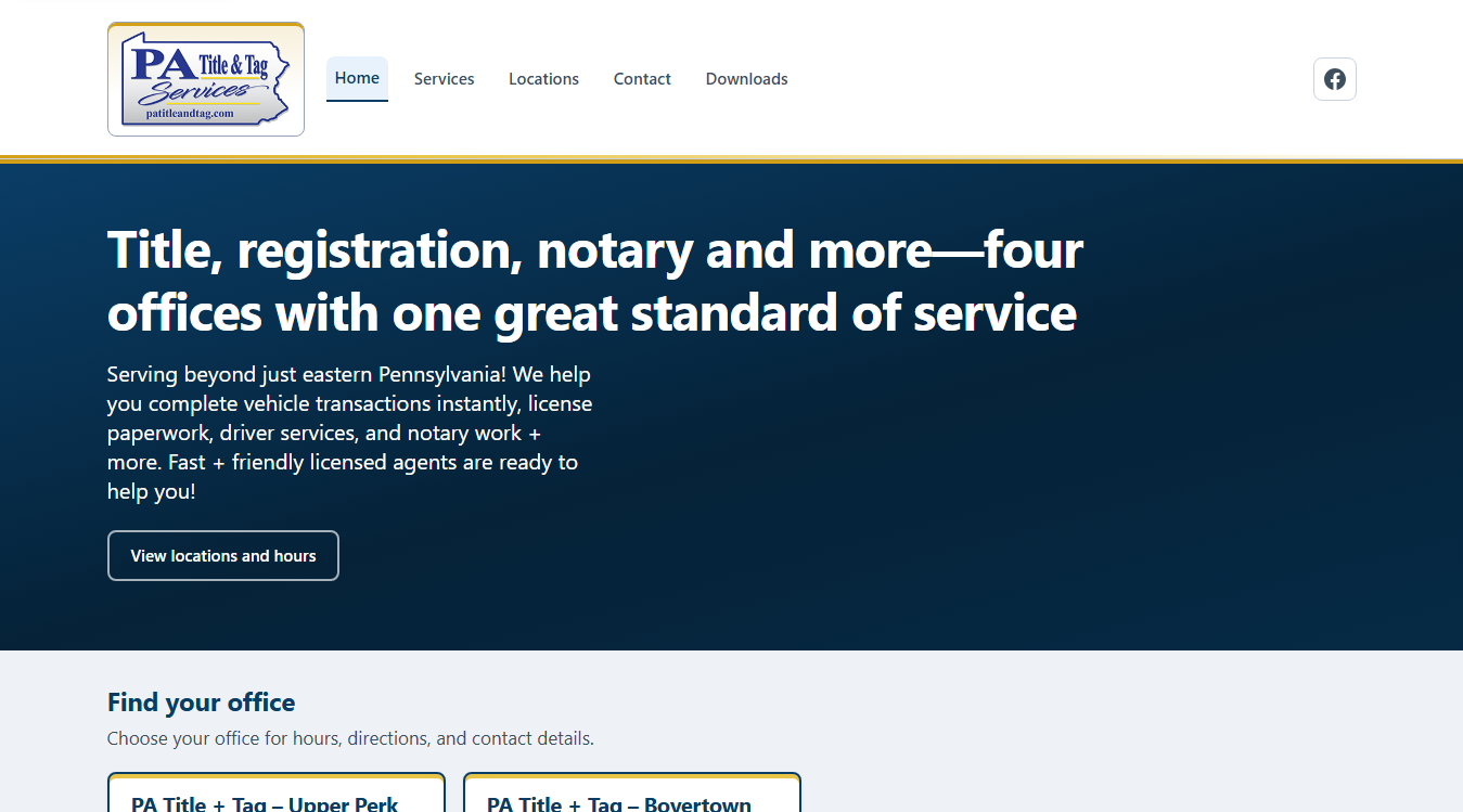 Website screenshot for PA Title & Tag Of Emmaus