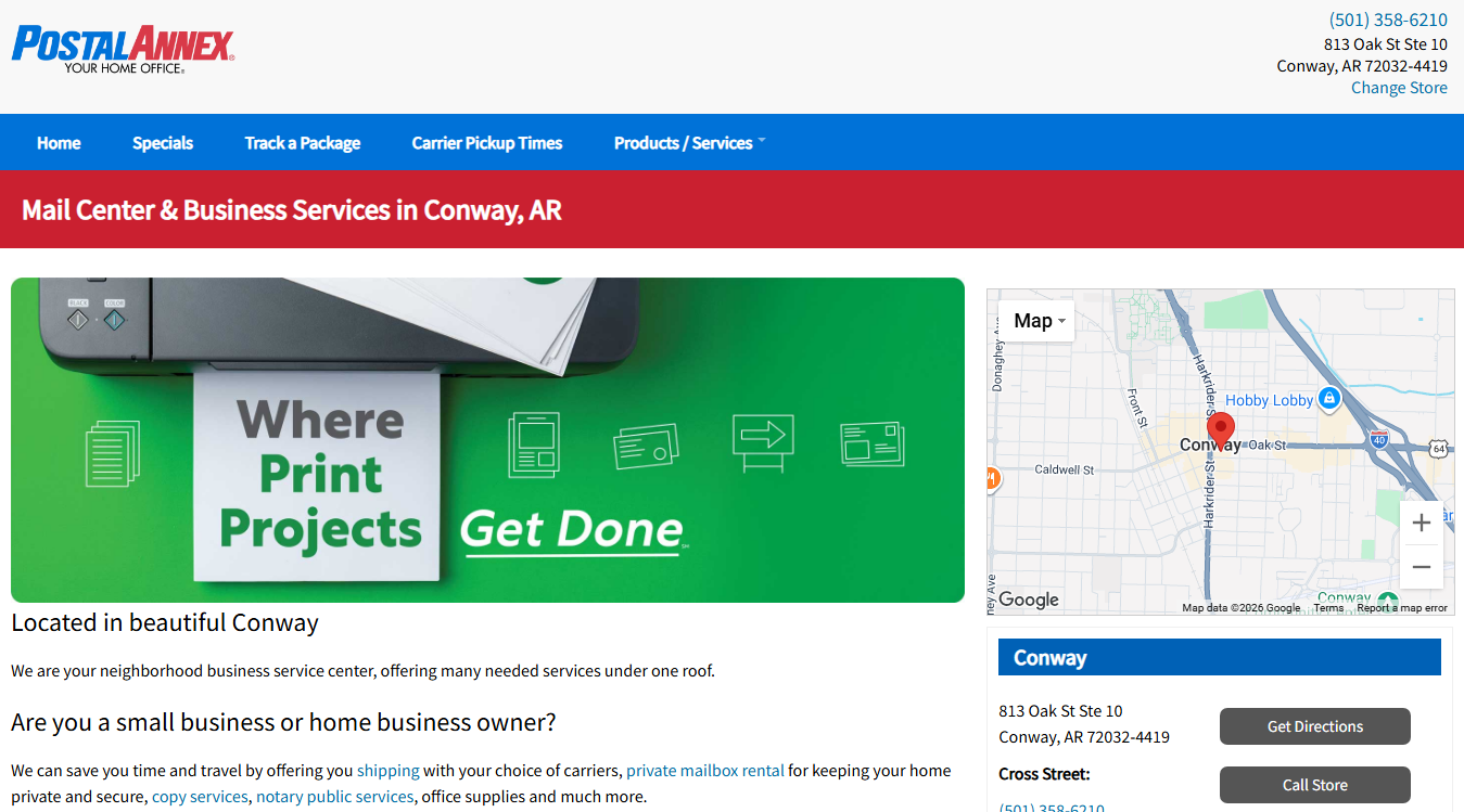 Website screenshot for PostalAnnex